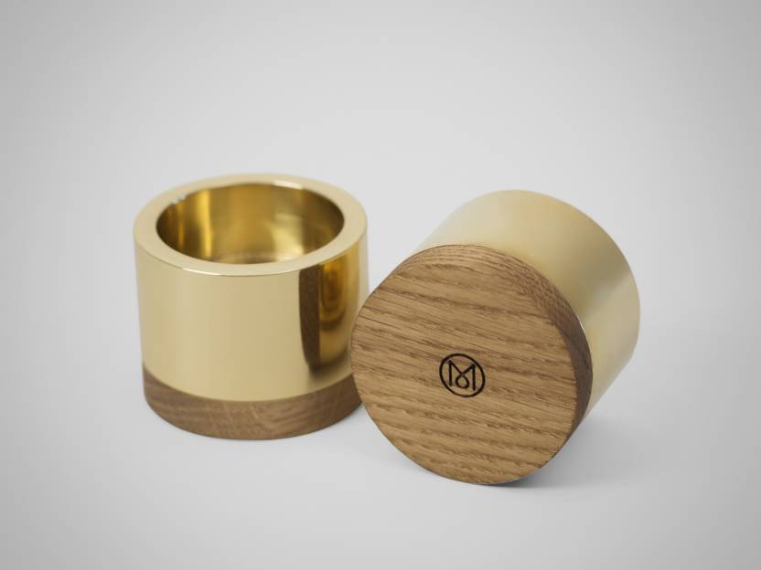 Monocle: Brass candleholder set
